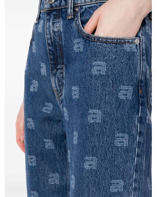 Alexander Wang Blue Straight Jeans With Print