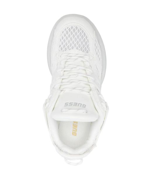 Guess White Mesh Sneakers