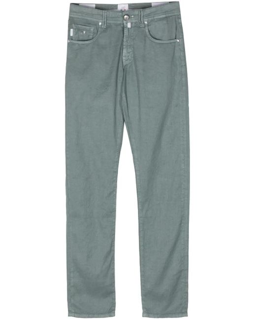 Sartoria Tramarossa Blue Mid-Rise Tapered Trousers for men