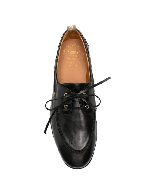 Officine Creative Black Twist 001 Lace-Up Leather Boat Shoes for men