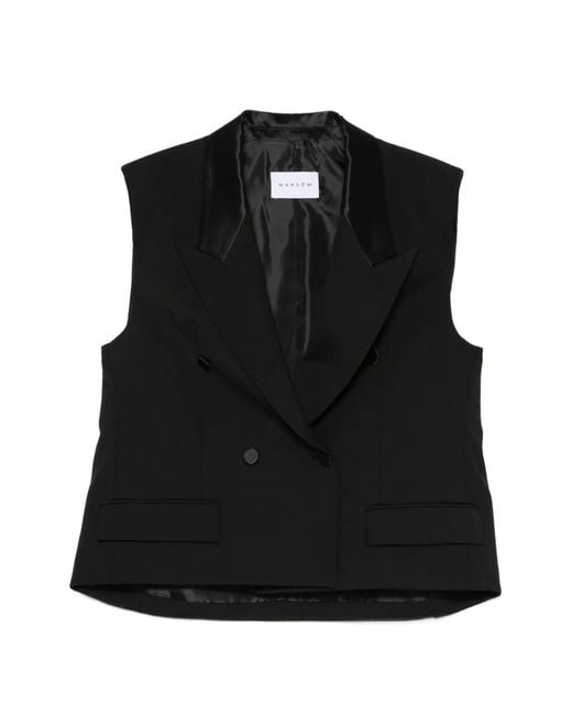 MARSĒM Black Double-Breasted Waistcoat