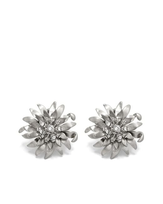 Miu Miu フローラルイヤリング White