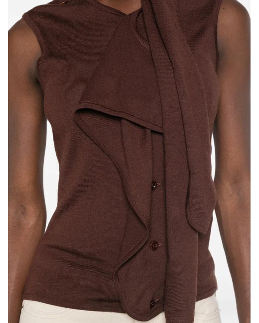 Lemaire Brown Sleeveless Top