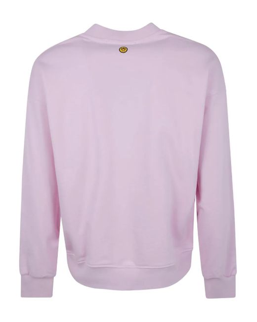 Barrow Pink Teddy-Print Cotton Sweatshirt