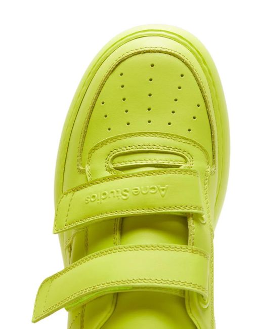 Acne Yellow Touch-Strap Platform Sneakers