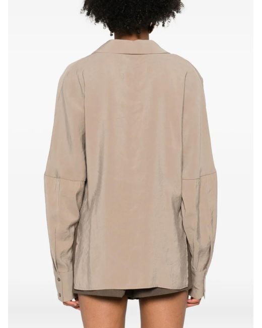 ELEH Natural Wrap-Effect Cotton Blouse