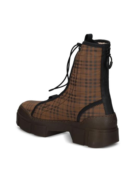 Vic Matié Brown Schnürstiefel mit Karomuster