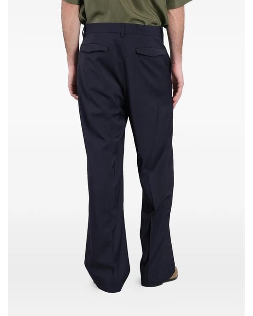 Barena Blue Delfo Pressed-Crease Wide-Leg Trousers for men