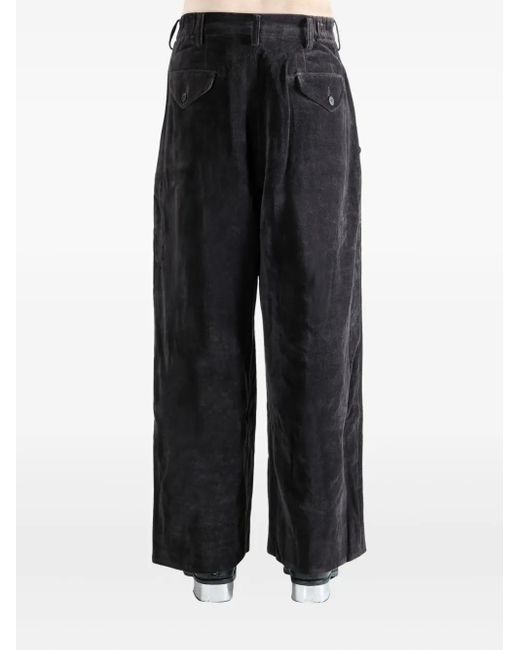 Ziggy Chen Gray Pleated Wide-Leg Trousers for men
