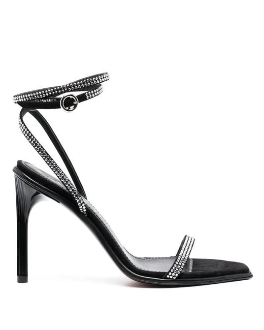 Lanvin Black Elegant Femme Crystal-Embellished Sandals