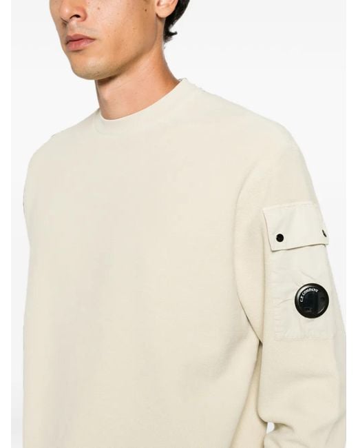 C P Company Natural Lens-Detail Sleeve-Pocket Sweatshirt for men