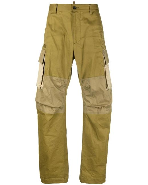 DSquared² Natural Logo-Print Cargo Trousers for men