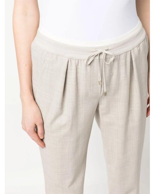 Lorena Antoniazzi Natural Virgin Wool-Blend Track Pants