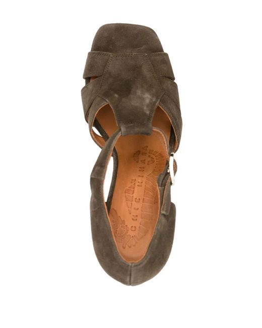 Chie Mihara Brown Pargo 85Mm Suede Sandals