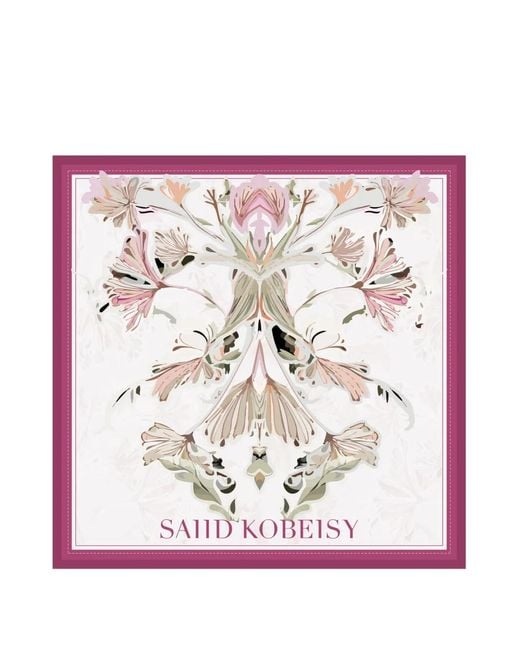 Saiid Kobeisy Pink Large Flower Scarf