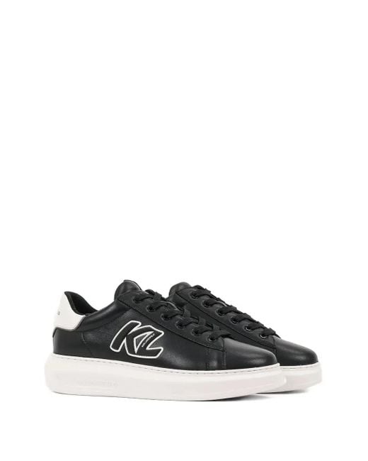 Karl Lagerfeld Black Logo-Patch Sneakers for men