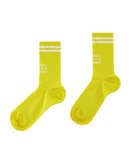 Liberal Youth Ministry Yellow Stripe-Detail Socks for men