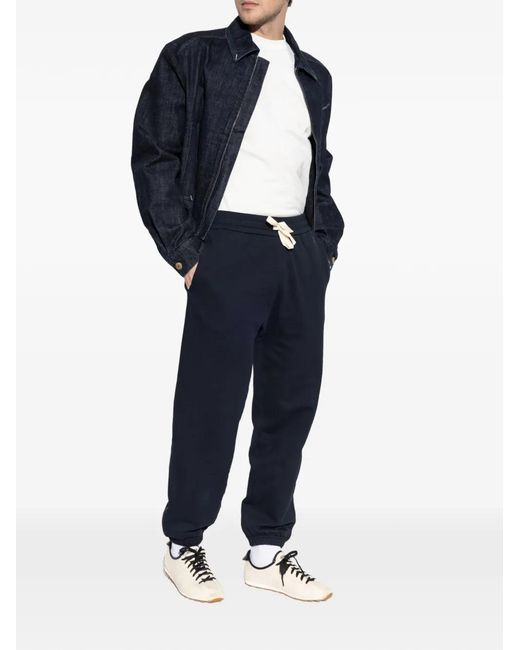 Jil Sander Blue Drawstring-Embroidered Track Pants for men