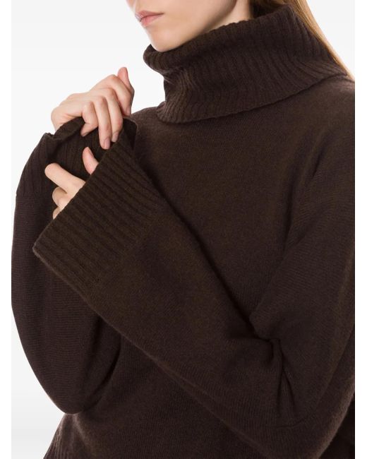 Alberta Ferretti Brown Roll-Neck Jumper