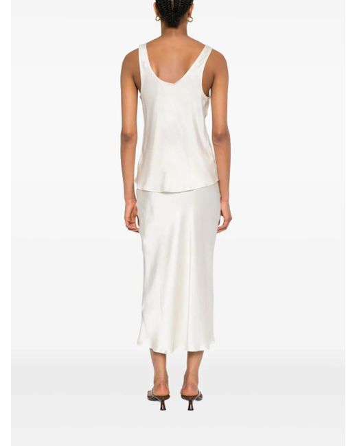 Anine Bing スクープネック シルクトップ White