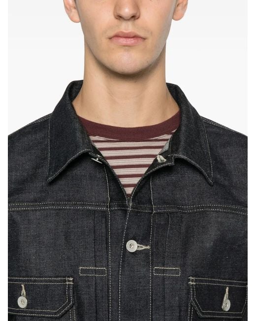 Neighborhood Black Button-Fastening Denim Jacket for men