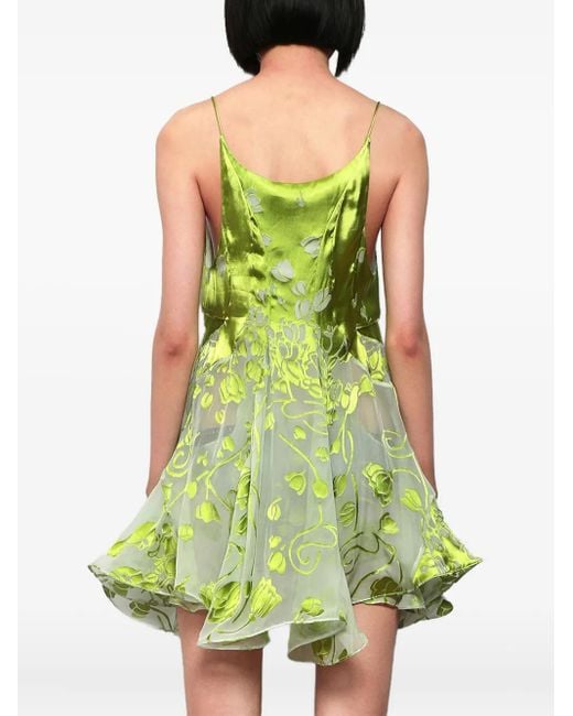 Vestido corto con estampado floral Christopher Esber de color Green
