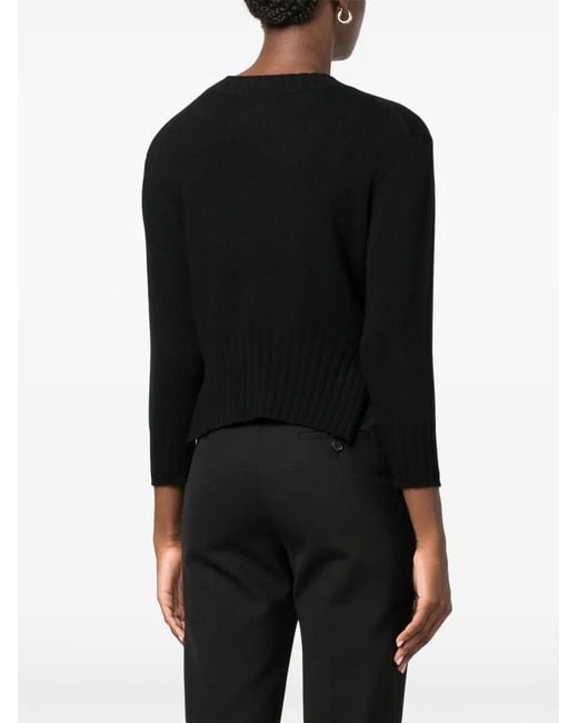 Loulou de Saison Black Mora Three-Quarter Cashmere Jumper