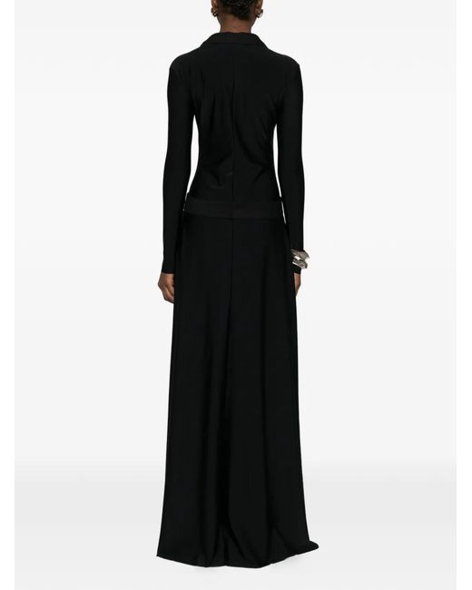 MEDEA Maxi-Jurk Met Revers in het Black
