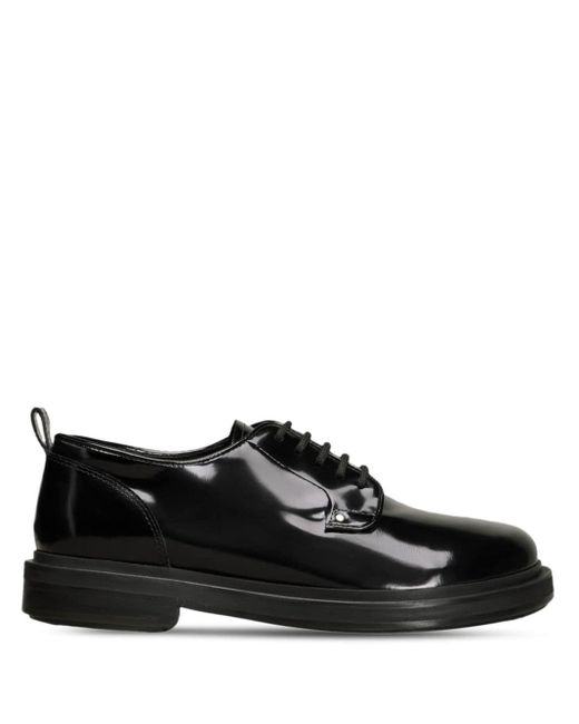 AMI Black Lace-up Leather Trainers