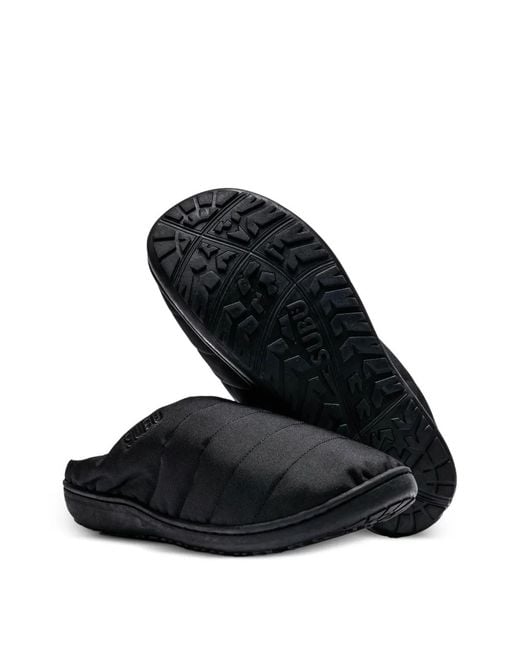 SUBU Black Nannen Logo-Embroidered Slippers