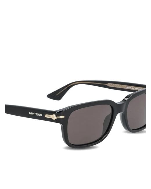 Montblanc Gray Nib Rectangular-Frame Sunglasses for men
