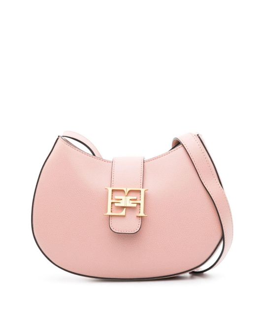 Elisabetta Franchi Pink Medium Leather Crossbody Bag