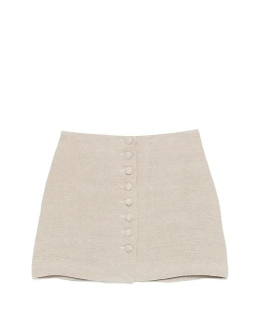 LIBEROWE Natural Buttoned Mini Skirt