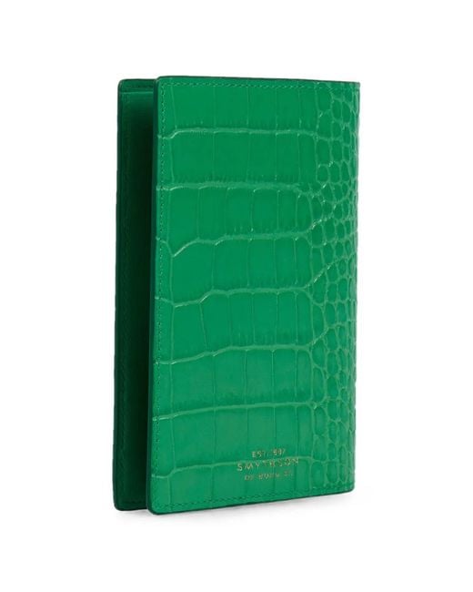 Smythson Green Mara-Leather Passport Cover