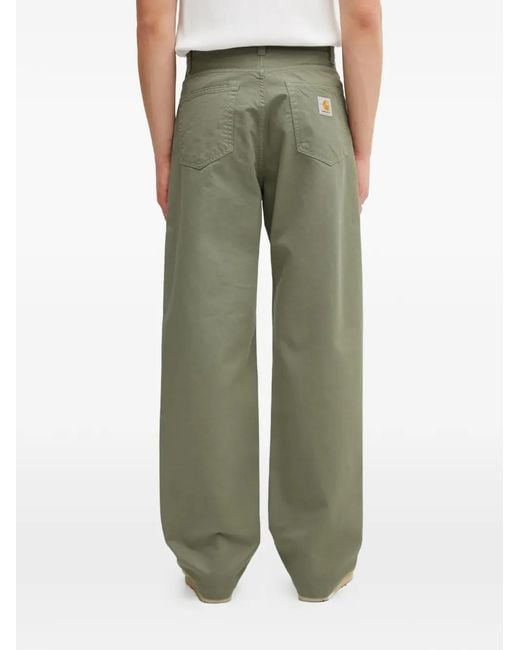 Carhartt Green Logo-Patch Trousers for men