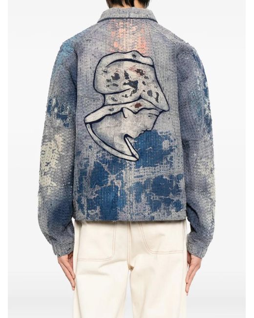 Kafeneo by TBF Blue Graphic-Print Jacket for men