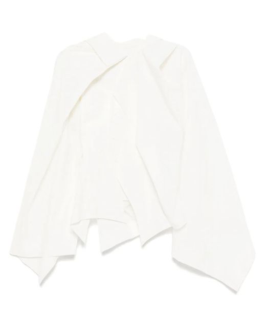 Yehuafan White Asymmetric Shirt
