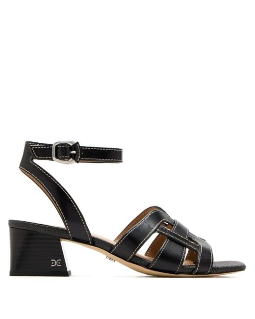 Sam Edelman Black 50Mm Ankle-Strap Block-Heel Sandals