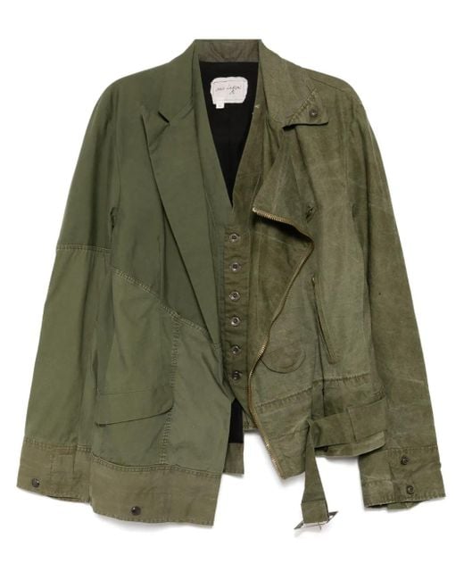 Greg Lauren Green Panelled Jacket for men
