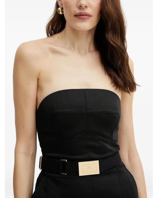Elisabetta Franchi Strapless Jumpsuit Met Ceintuur in het Black