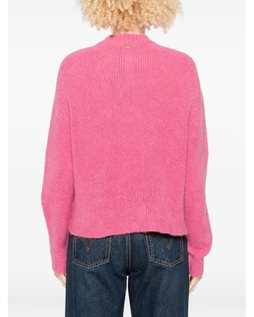 Twinset Pink Crew-Neck Sweater