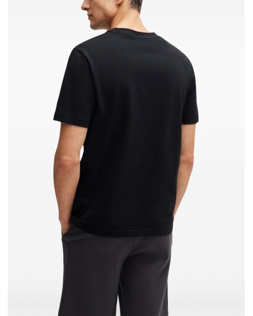 Boss Black Graphic-print Stretch-cotton T-shirt for men