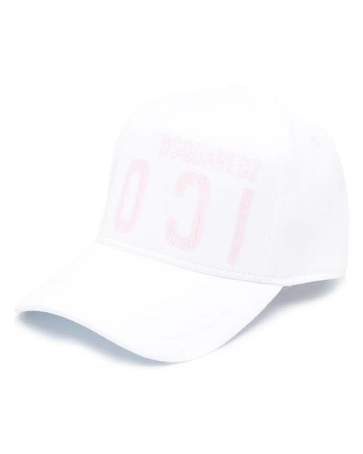 DSquared² White Logo-Print Baseball Cap for men
