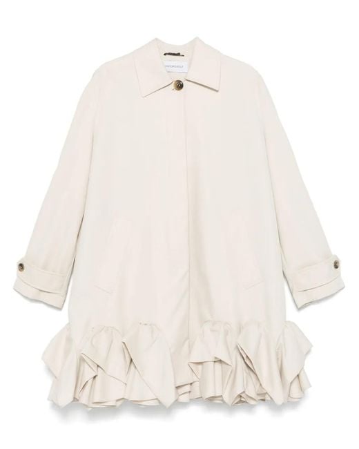 Viktor & Rolf White Ruffled Trench Coat