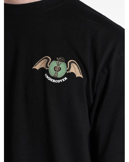 Undercover Black Apple-Print T-Shirt for men