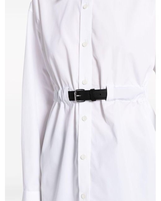 Alexander Wang White Belted Cotton Tunic Shirt