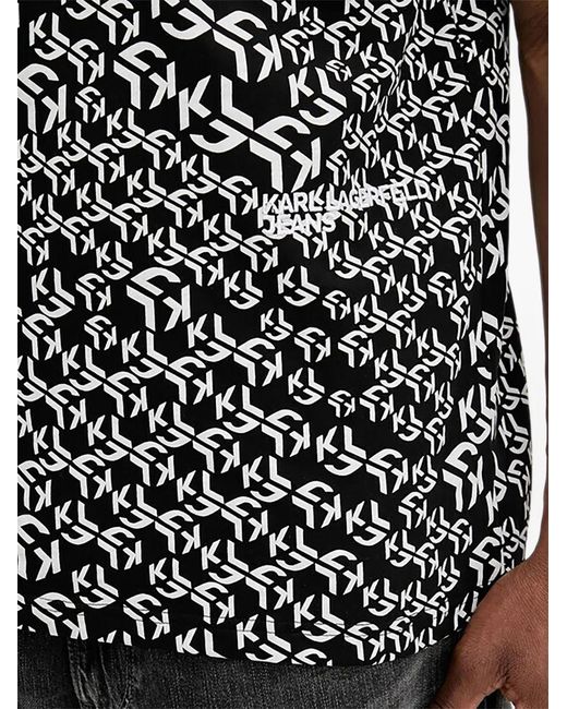 Karl Lagerfeld Gray Patterned T-Shirt for men