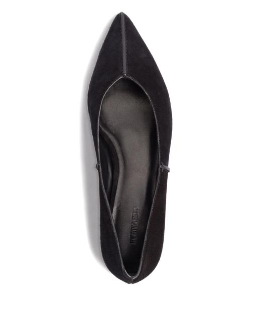 Bernardo Black Pointed-Toe Suede Pumps