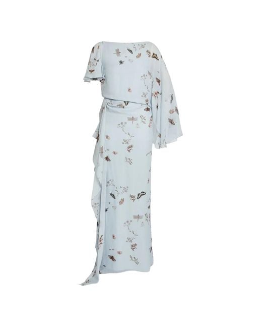 Erdem Blue Draped Gown