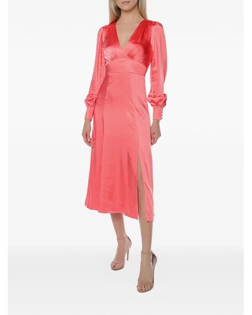 Ted Baker Red Daniia Blouson-Sleeve Midi Dress